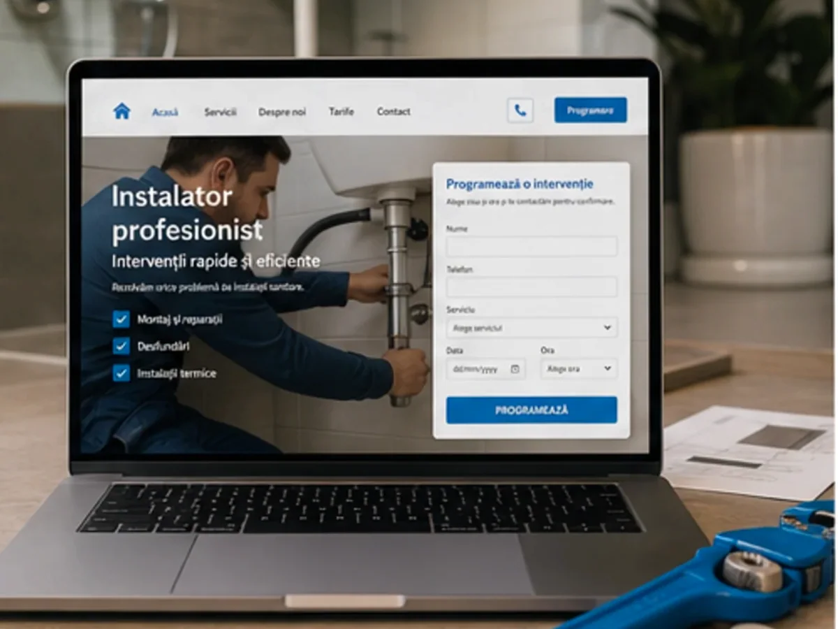 model foto realist pentru Creare site instalator
