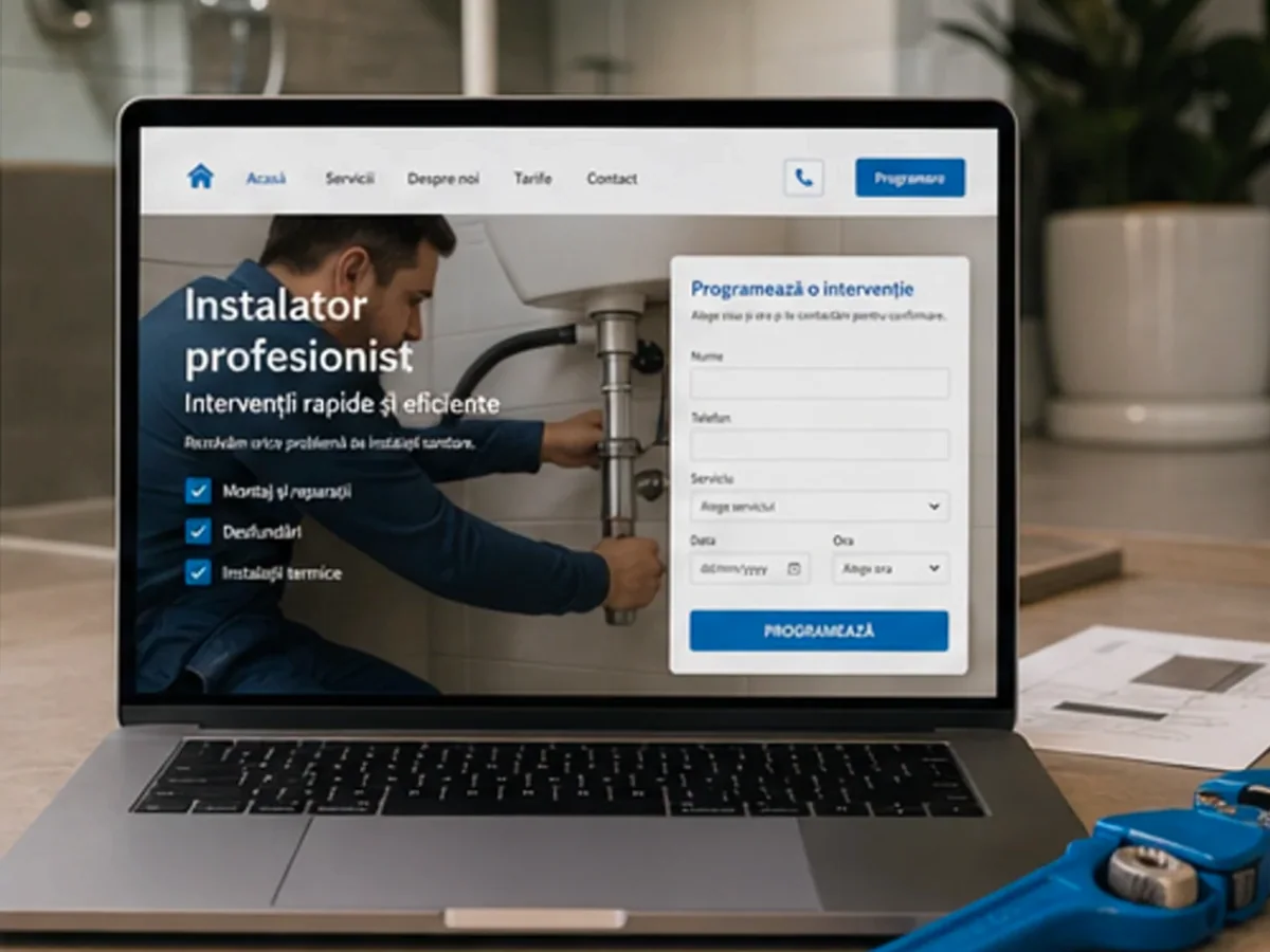 Site cu servicii pentru instalatori - model de site pentru instalatori - Creare site instalator