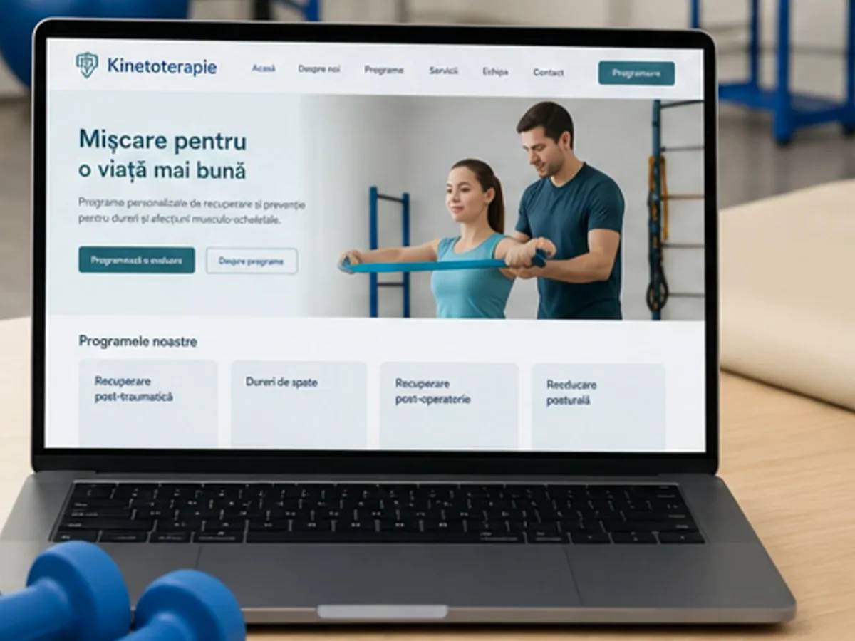 Site rapid pe mobil pentru kinetoterapeut - model de site pentru cabinete de kinetoterapie - Creare site kinetoterapeut