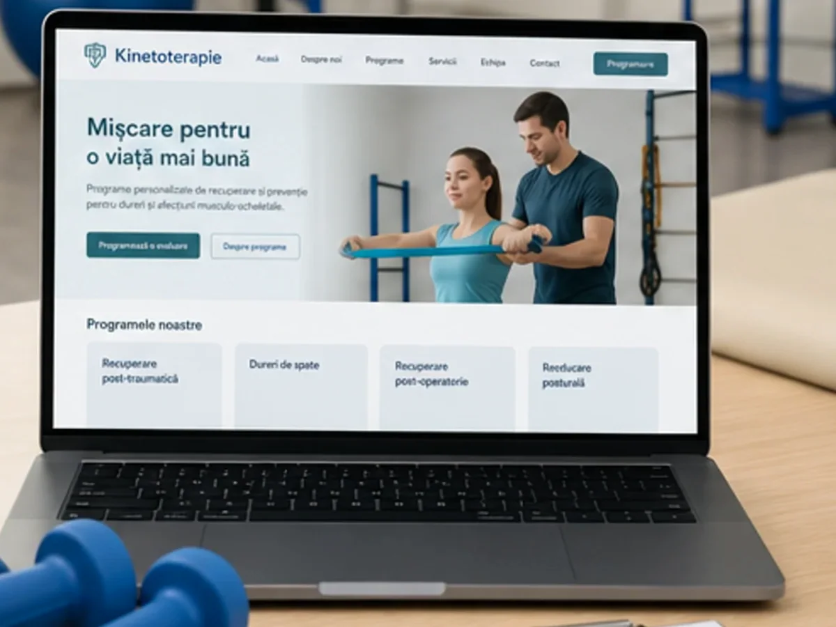 Site cu servicii pentru cabinete de kinetoterapie - model de site pentru cabinete de kinetoterapie - Creare site kinetoterapeut