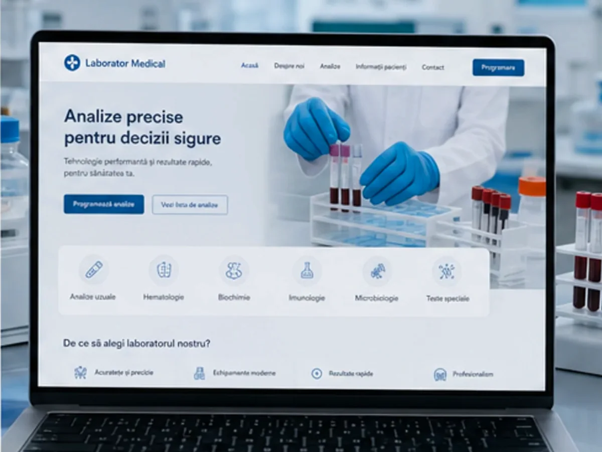 Site de încredere pentru laborator de analize - model de site pentru laboratoare de analize - Creare site laborator de analize