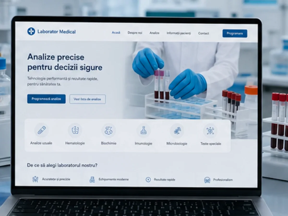 model foto realist pentru Creare site laborator de analize