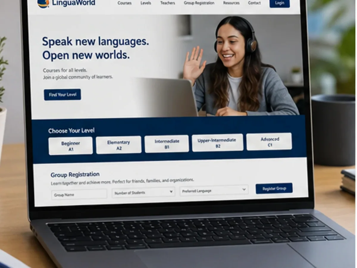 Site orientat spre înscrieri și cereri de informații - model de site pentru centre de limbi străine - Creare site limbi străine