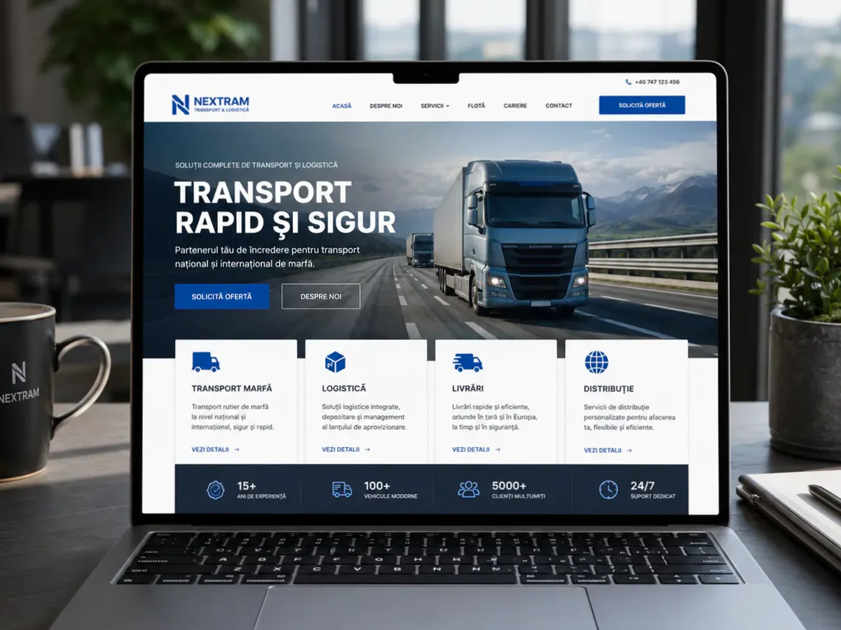 Site de încredere pentru logistică - model de site pentru firme de logistică - Creare site logistică