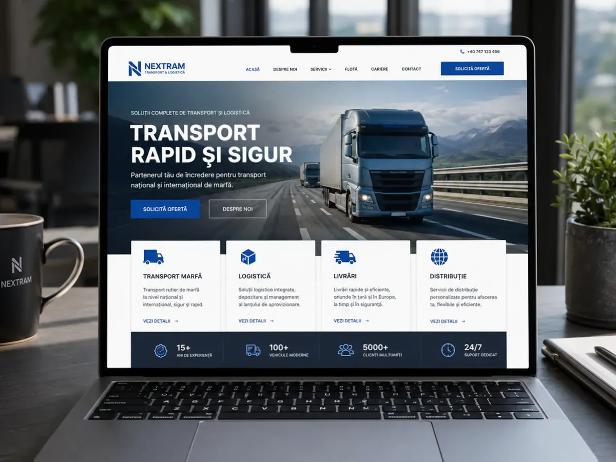 model foto realist pentru Creare site logistică