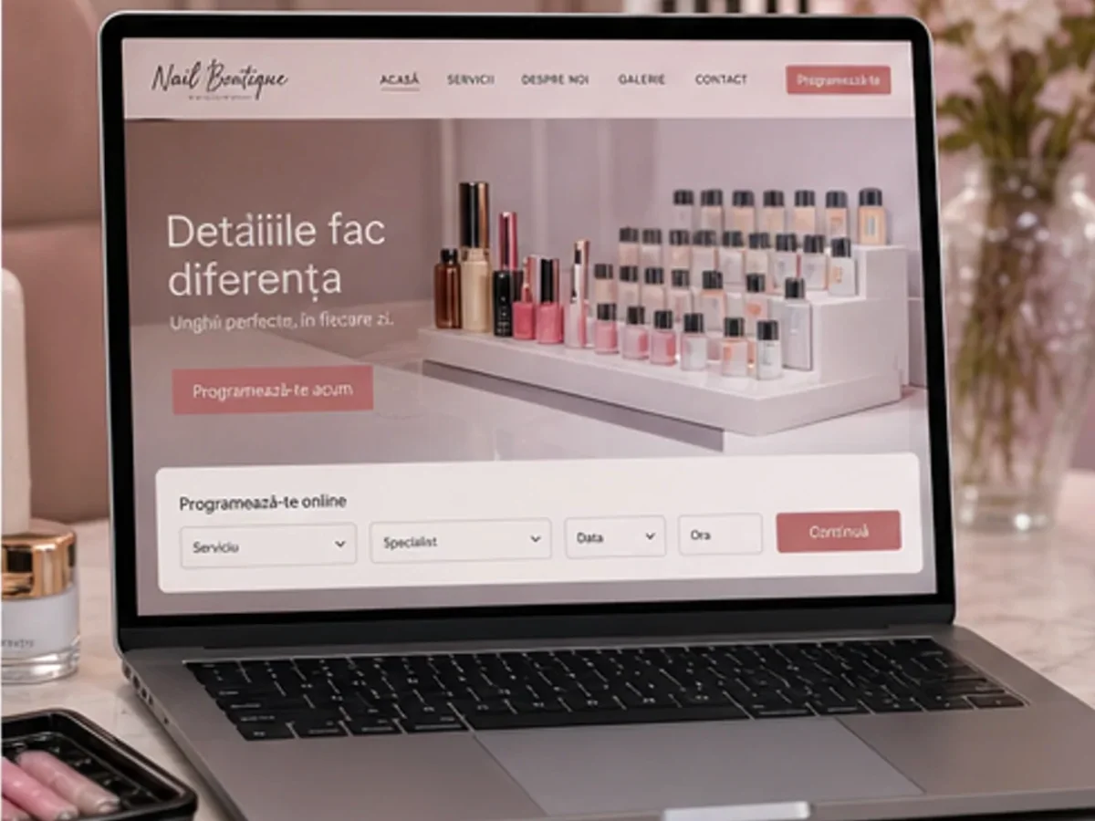 Site rapid pe mobil pentru manichiură - model de site pentru saloane de manichiură - Creare site manichiură