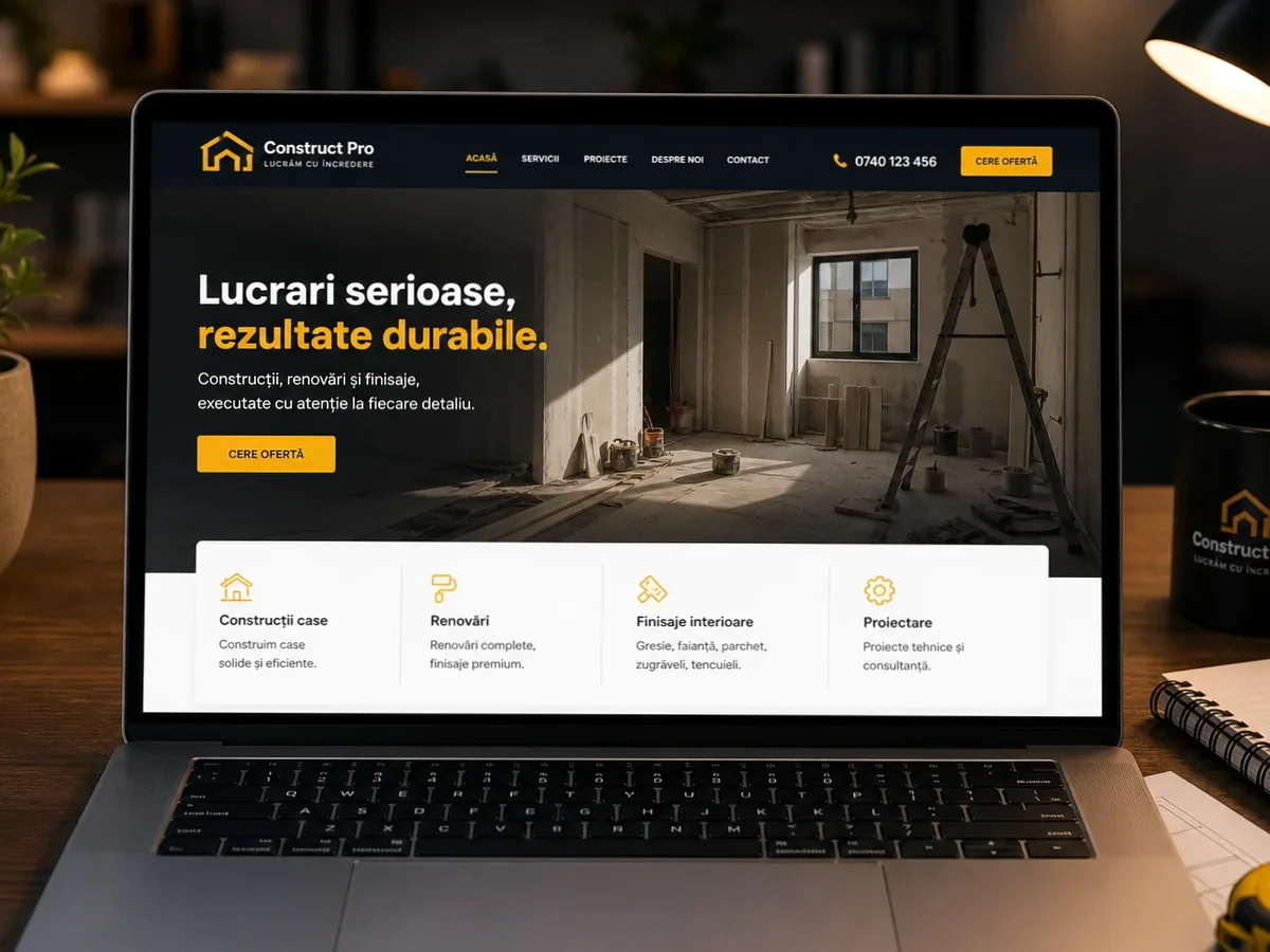 Site cu exemple pentru firme de materiale de construcții - model de site pentru firme de materiale de construcții - Creare site materiale de construcții