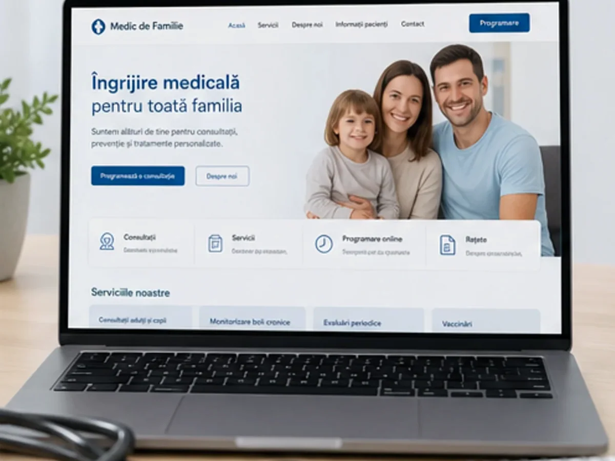 Site rapid pe mobil pentru medic de familie - model de site pentru cabinete de medicină de familie - Creare site medic de familie