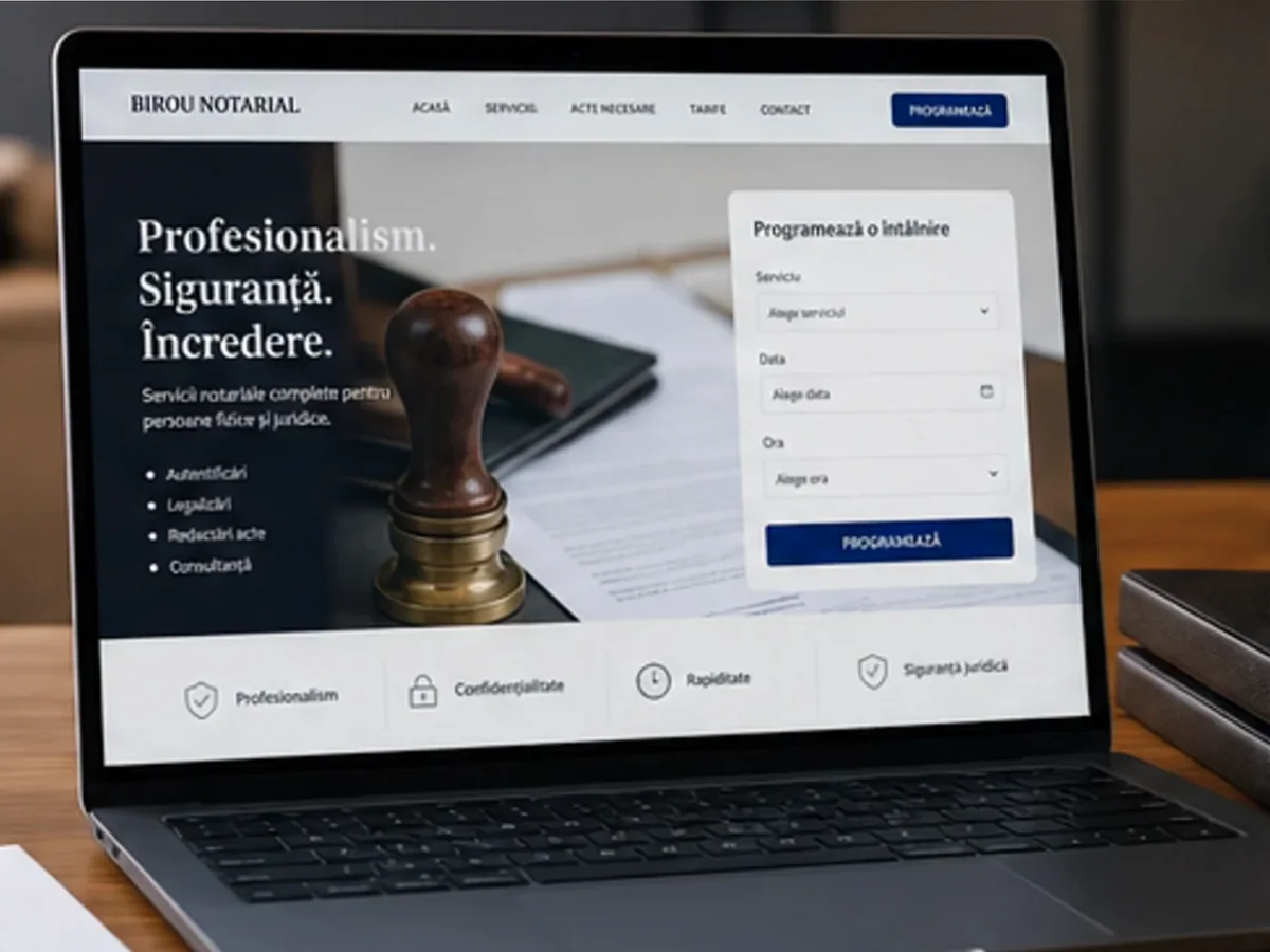 Site de încredere pentru notar - model de site pentru birouri notariale - Creare site notar