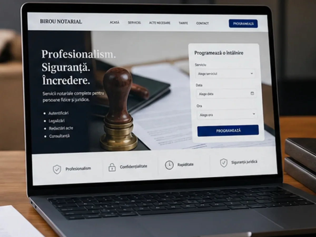 Site cu exemple pentru birouri notariale - model de site pentru birouri notariale - Creare site notar