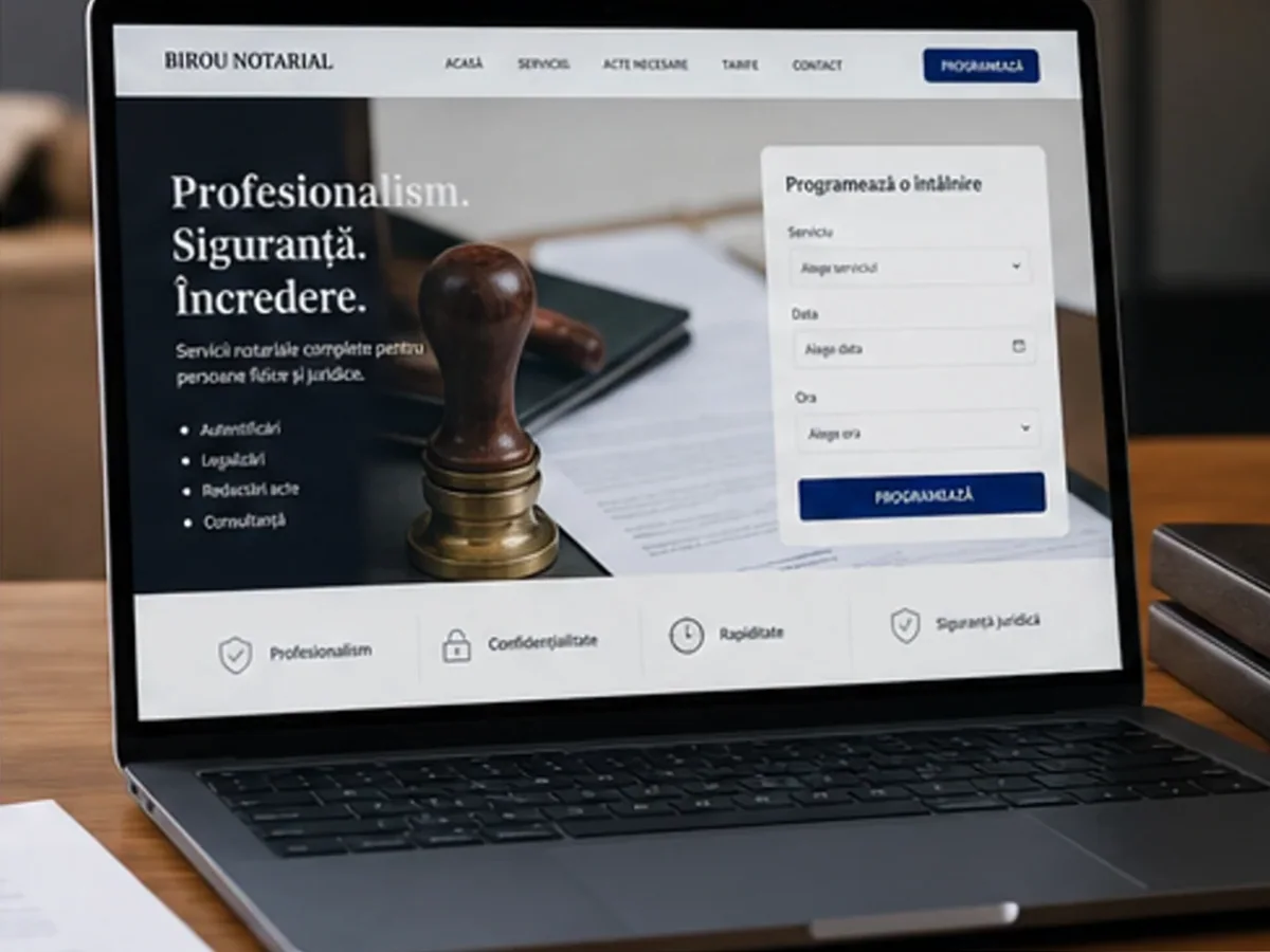 model foto realist pentru Creare site notar