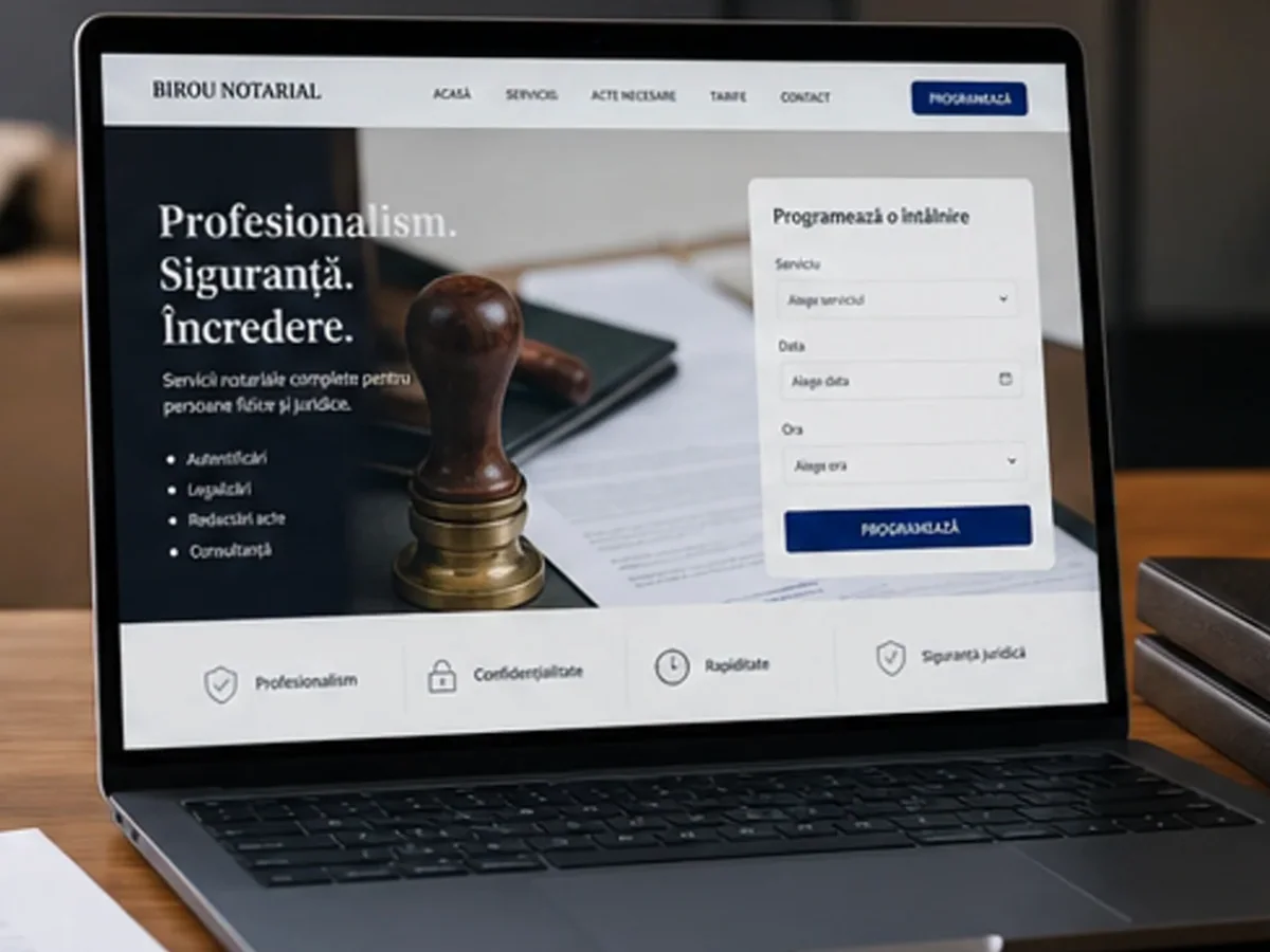 Site cu servicii pentru birouri notariale - model de site pentru birouri notariale - Creare site notar