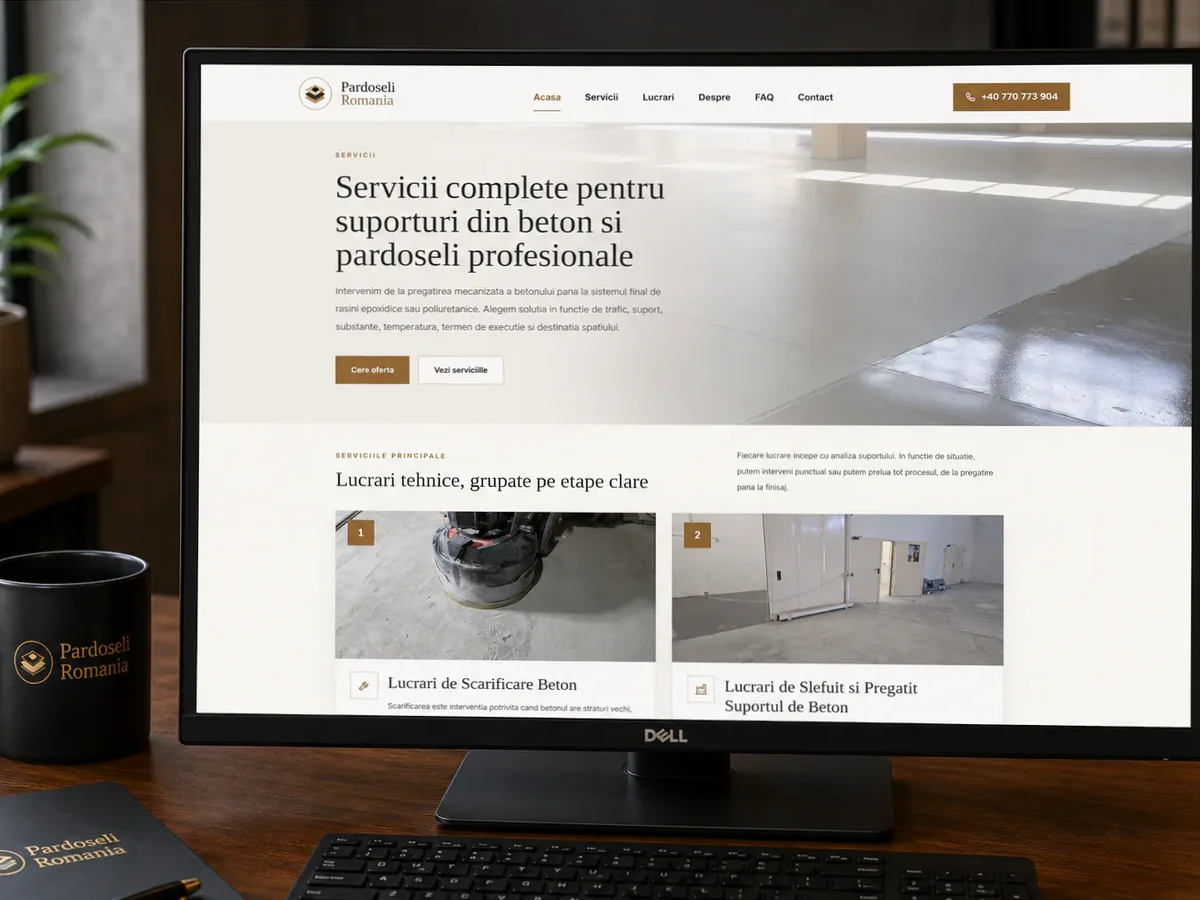 Site de încredere pentru firmă pardoseli - model de site pentru firme de pardoseli - Creare site firmă pardoseli