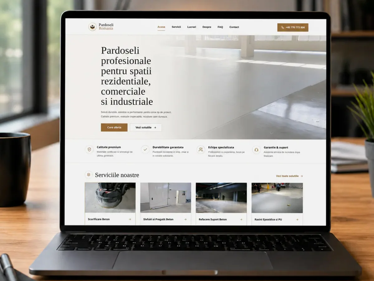 Site cu exemple pentru firme de pardoseli - model de site pentru firme de pardoseli - Creare site firmă pardoseli