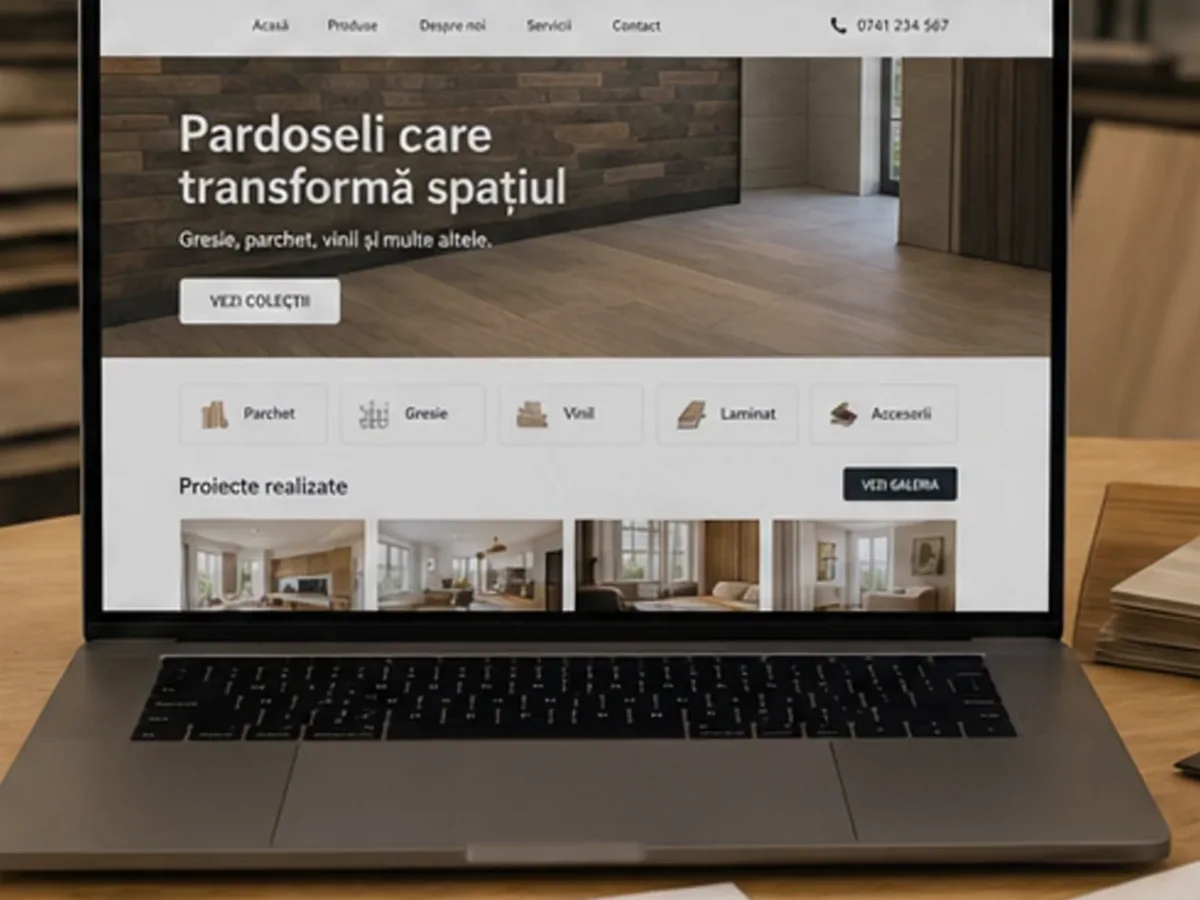 Site cu servicii pentru firme de pardoseli - model de site pentru firme de pardoseli - Creare site firmă pardoseli