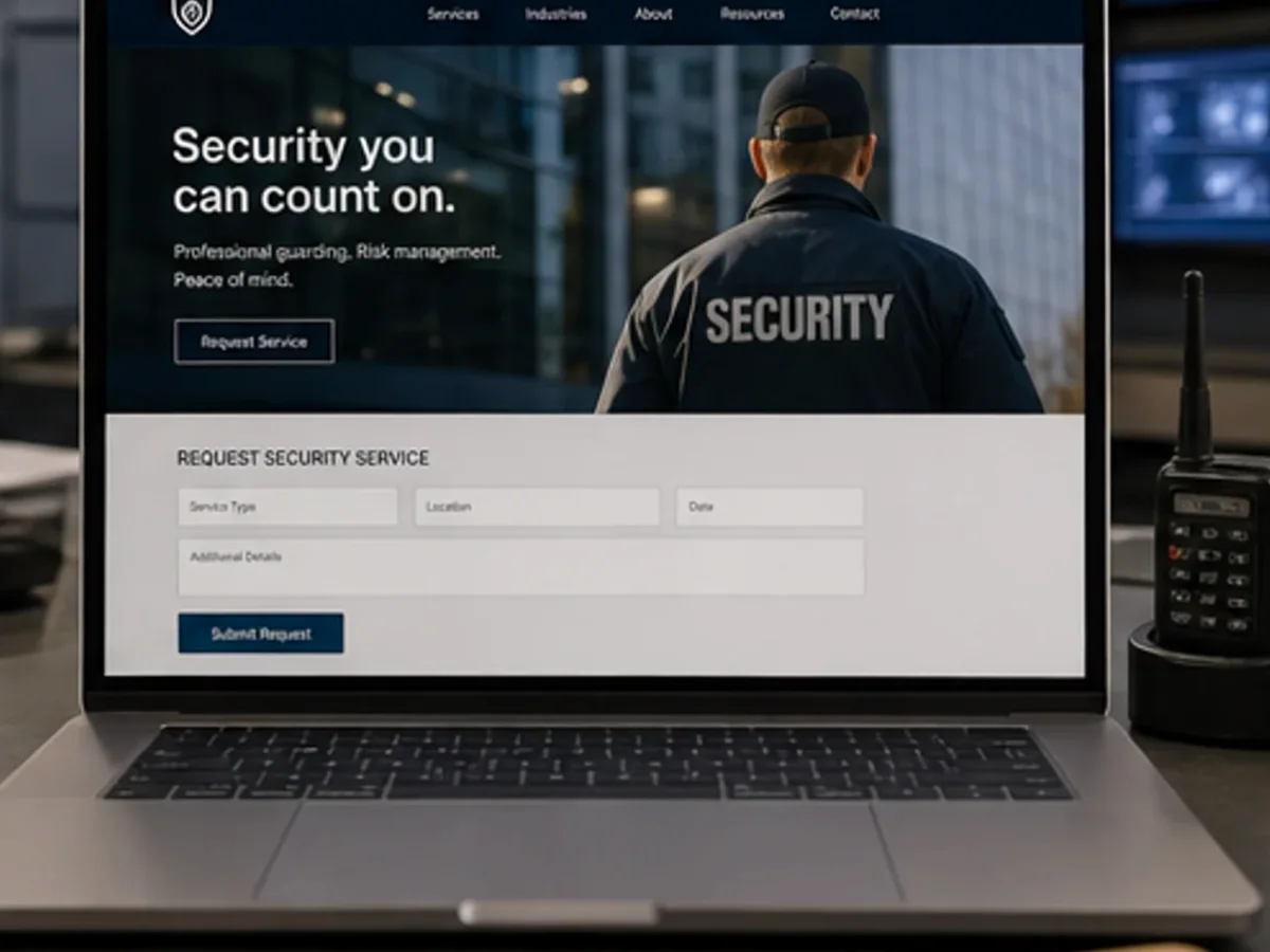 Site orientat spre cereri B2B, documentații și discuții comerciale - model de site pentru firme de pază și securitate - Creare site pază și securitate