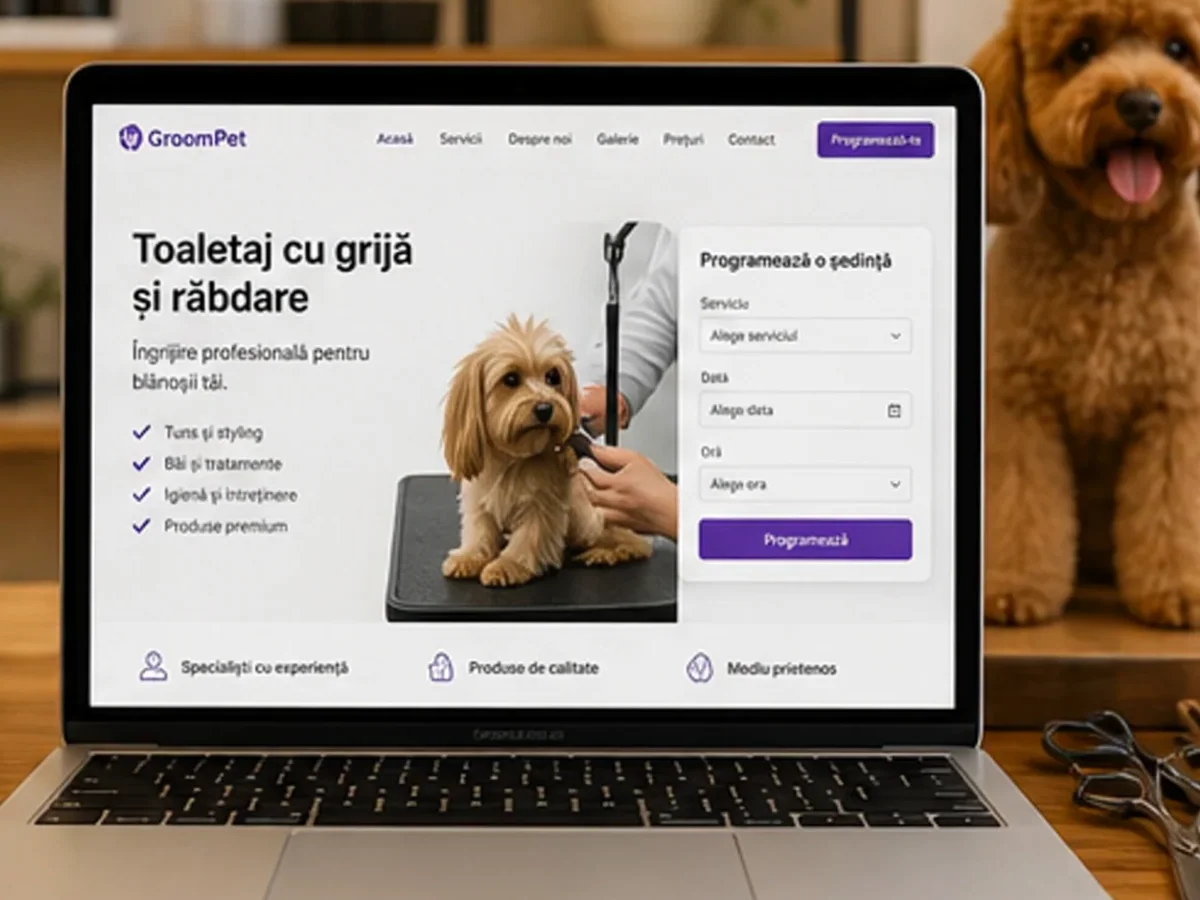 Site cu exemple pentru saloane pet grooming - model de site pentru saloane pet grooming - Creare site pet grooming