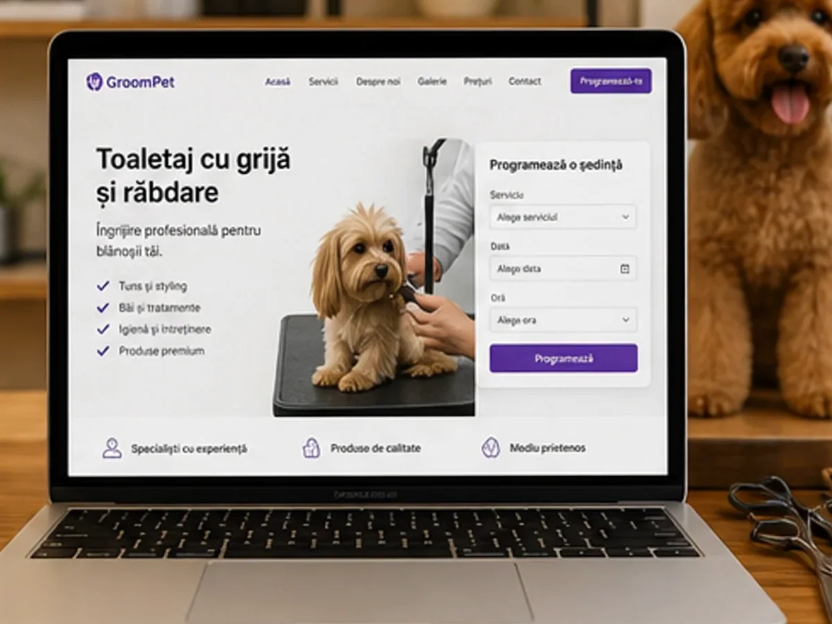 model foto realist pentru Creare site pet grooming