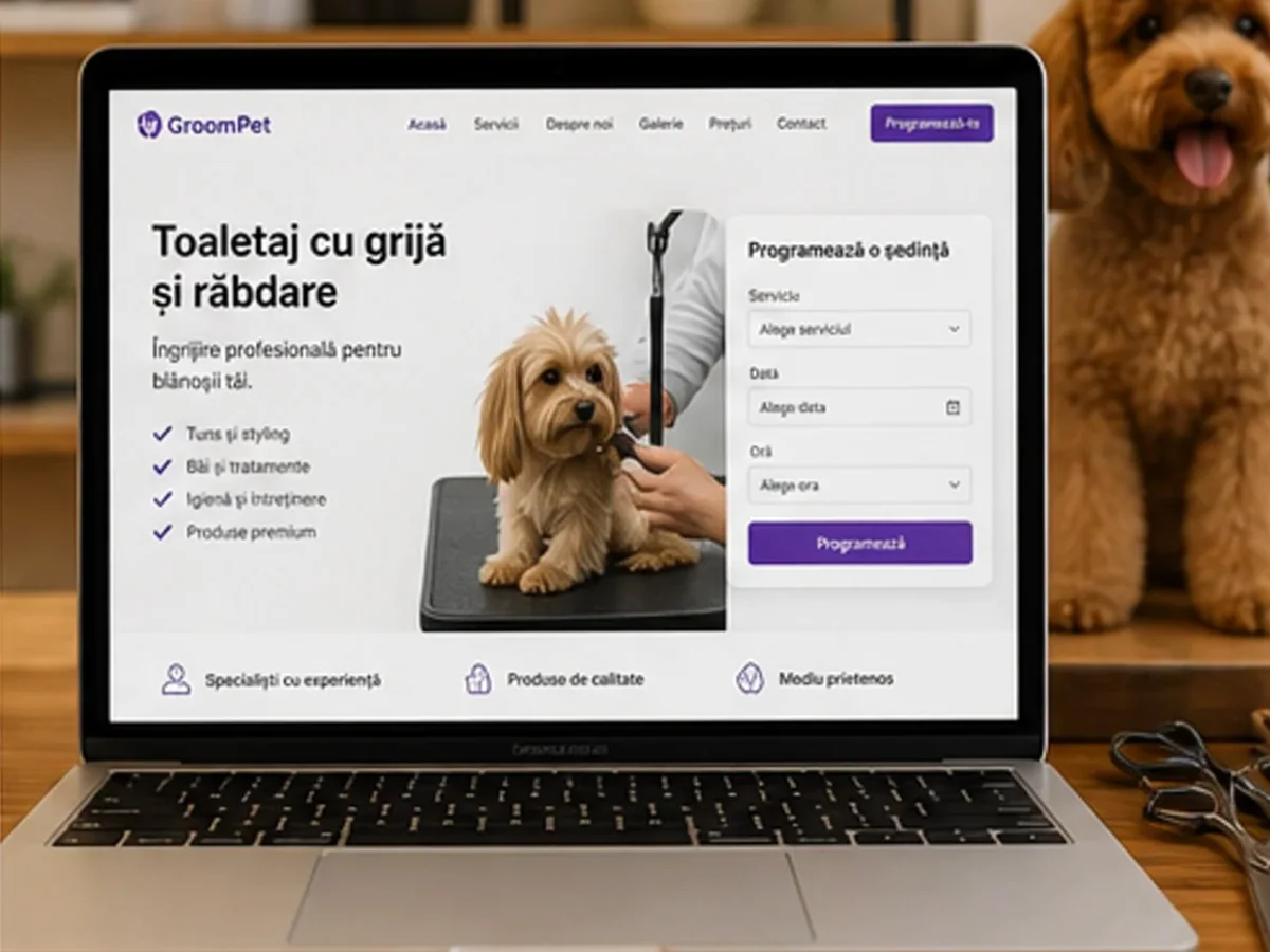 model foto realist pentru Creare site petshop