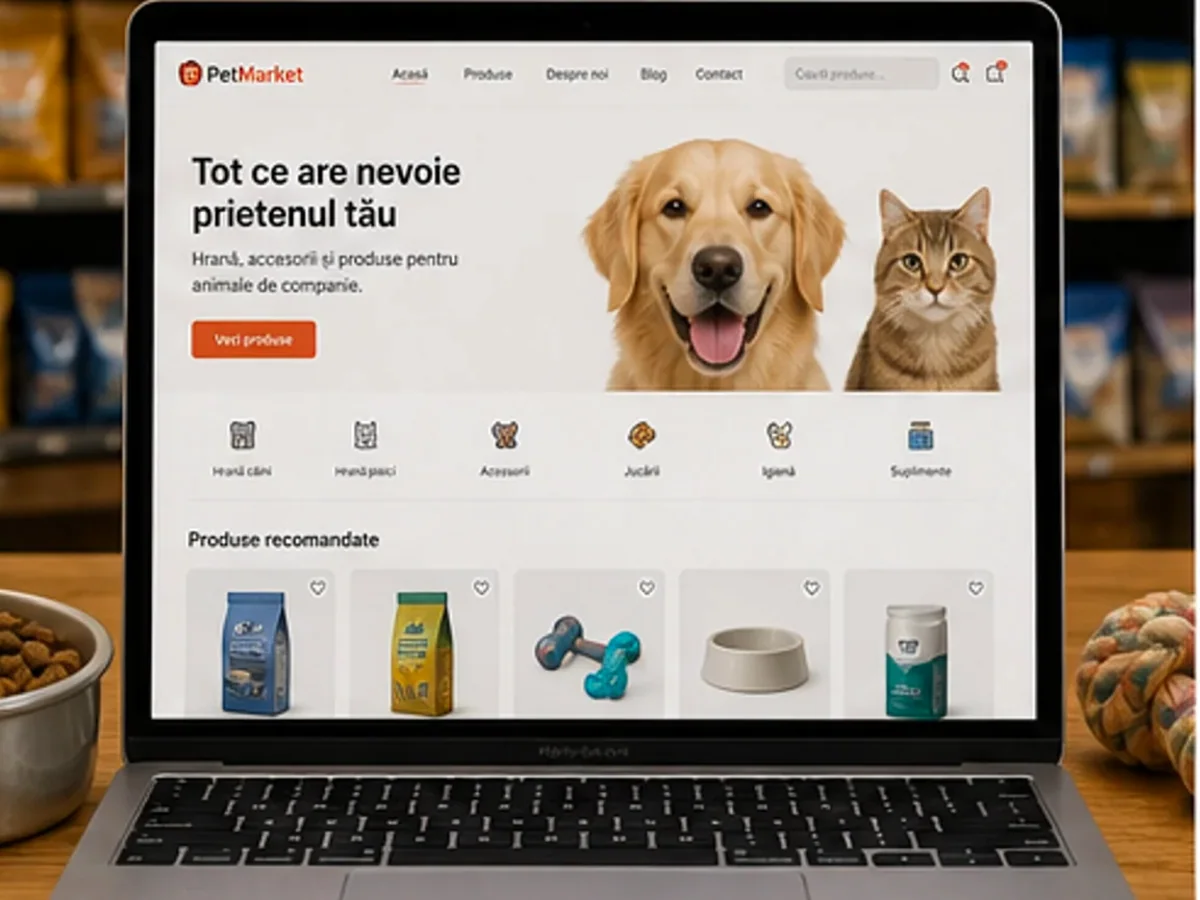 Site rapid pe mobil pentru petshop - model de site pentru petshop-uri - Creare site petshop