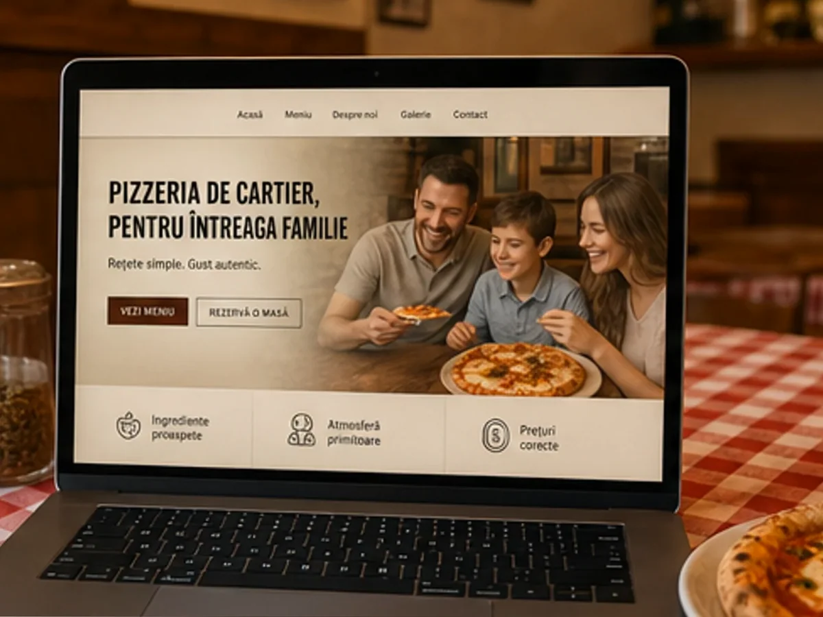 Pizza la felie și comandă online - model de site pentru pizzerii - Creare site pizzerie