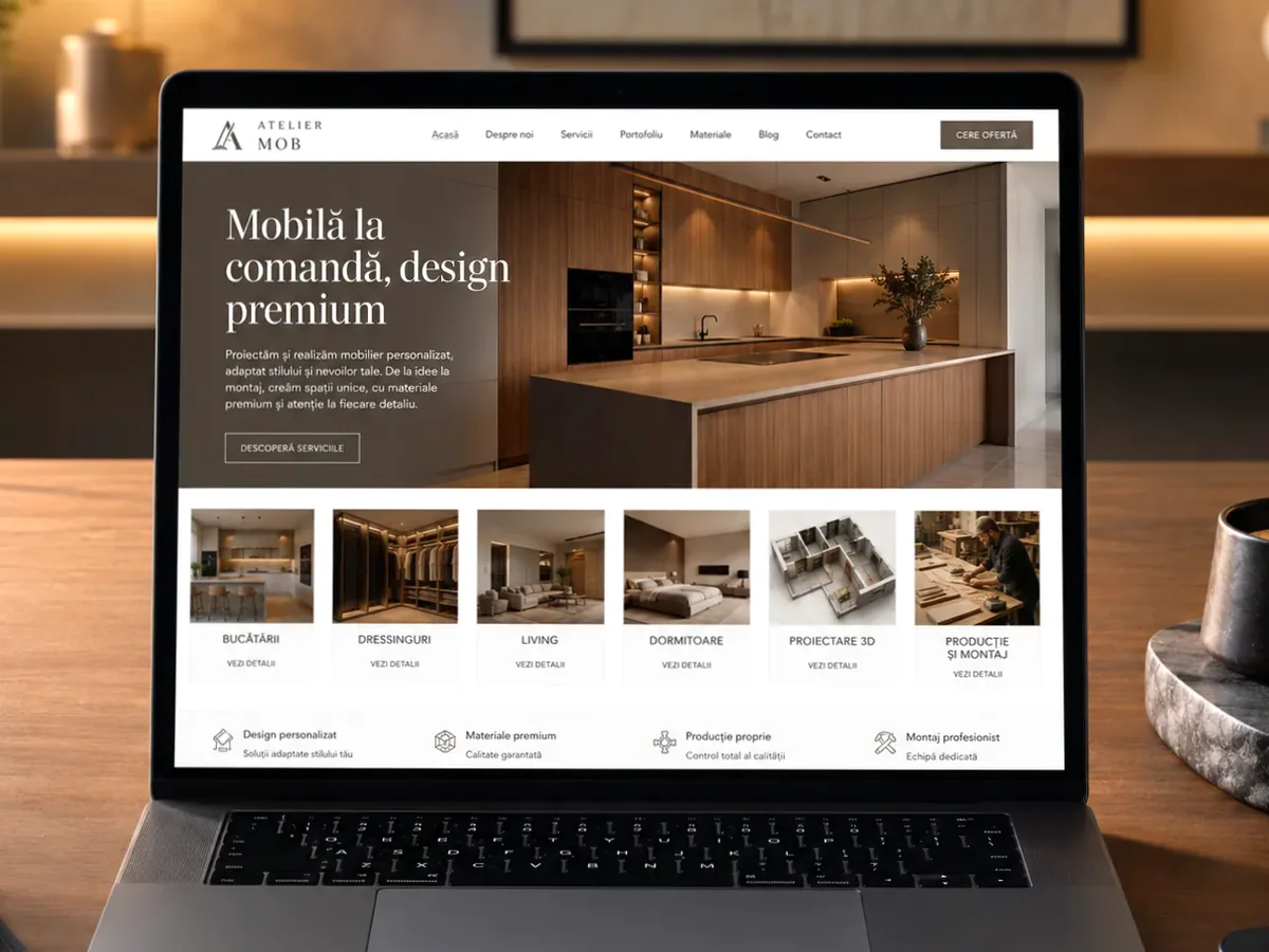 Site cu exemple pentru producători de mobilă - model de site pentru producători de mobilă - Creare site producător mobilă