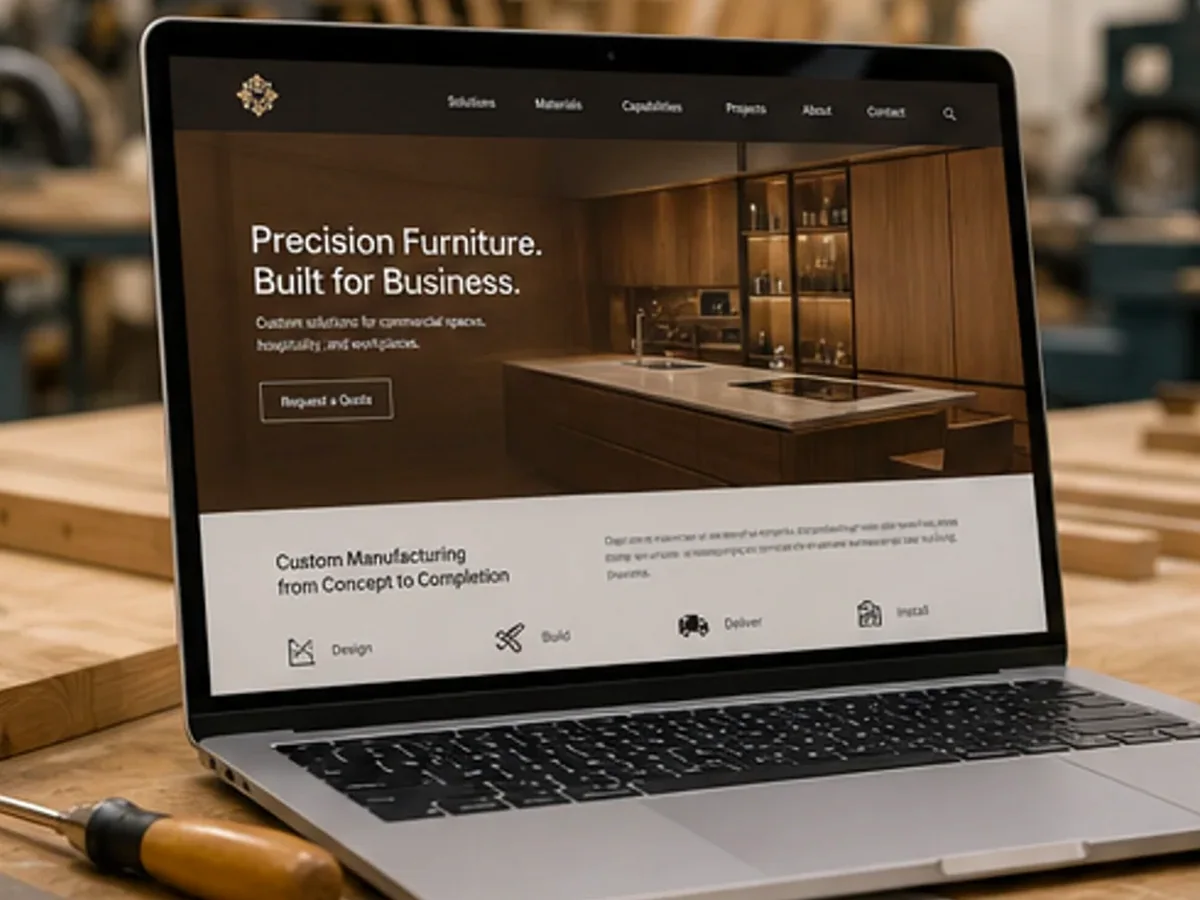Site orientat spre cereri B2B, documentații și discuții comerciale - model de site pentru producători de mobilă - Creare site producător mobilă