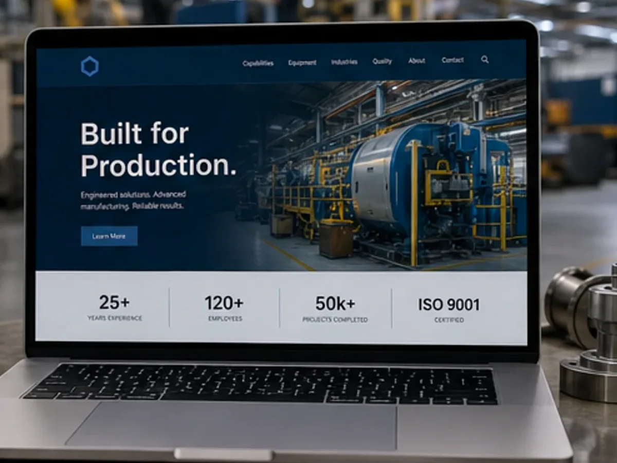 Site orientat spre cereri B2B, documentații și discuții comerciale - model de site pentru firme de producție industrială - Creare site producție industrială