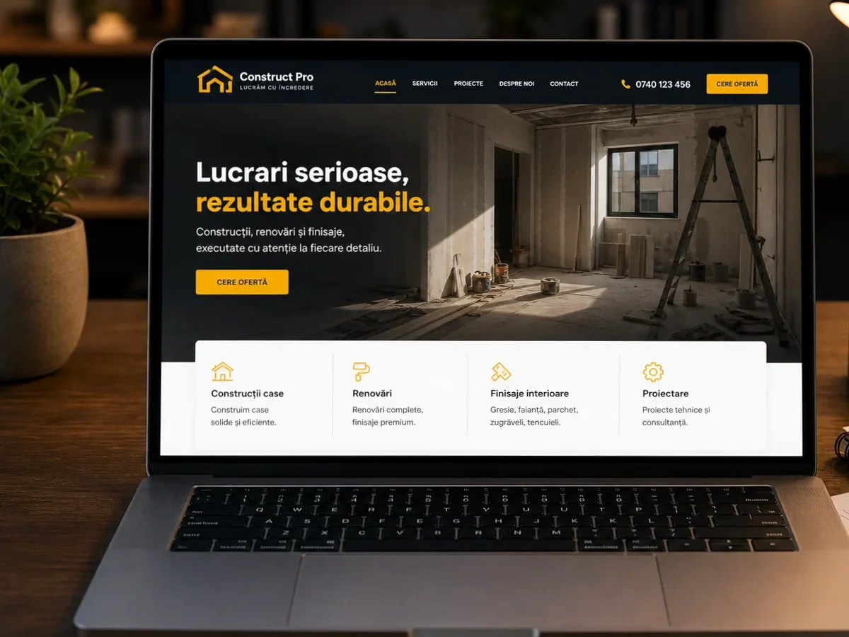 Site de încredere pentru proiectare construcții - model de site pentru firme de proiectare construcții - Creare site proiectare construcții