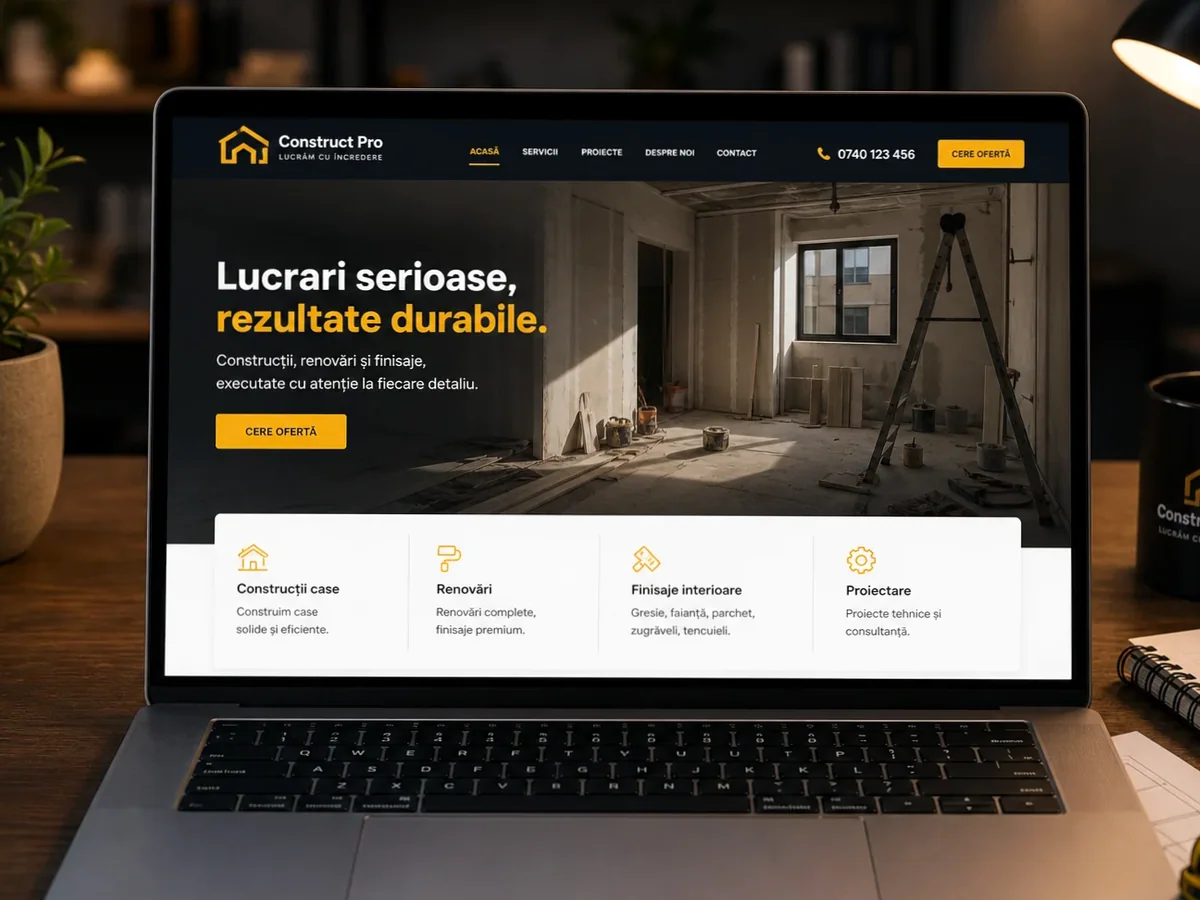Site cu servicii pentru firme de proiectare construcții - model de site pentru firme de proiectare construcții - Creare site proiectare construcții