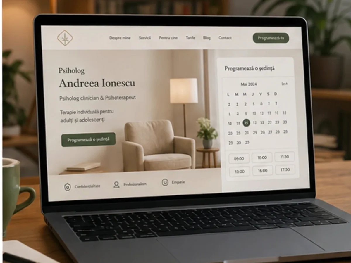 Site de încredere pentru psiholog - model de site pentru cabinete de psihologie - Creare site psiholog
