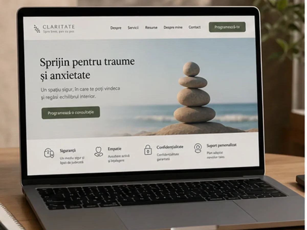 Site orientat spre programări, consultații și întrebări de la pacienți - model de site pentru cabinete de psihologie - Creare site psiholog