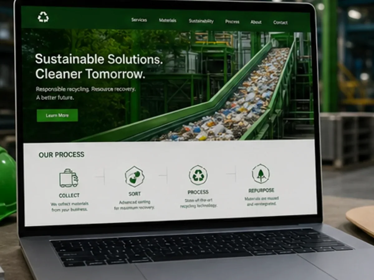 Site orientat spre cereri B2B, documentații și discuții comerciale - model de site pentru firme de reciclare - Creare site reciclare