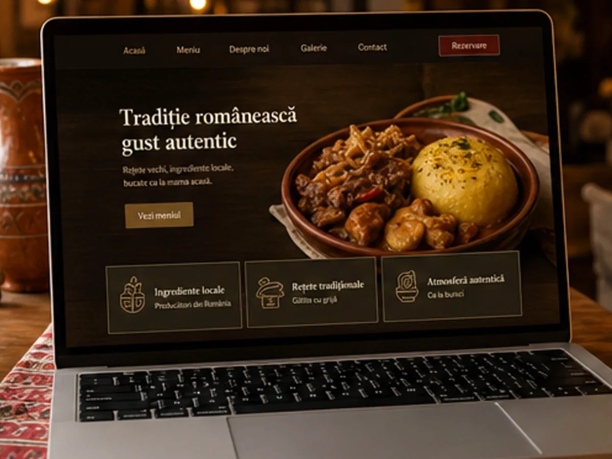 Bistro urban cu meniu clar - model de site pentru restaurante - Creare site restaurant