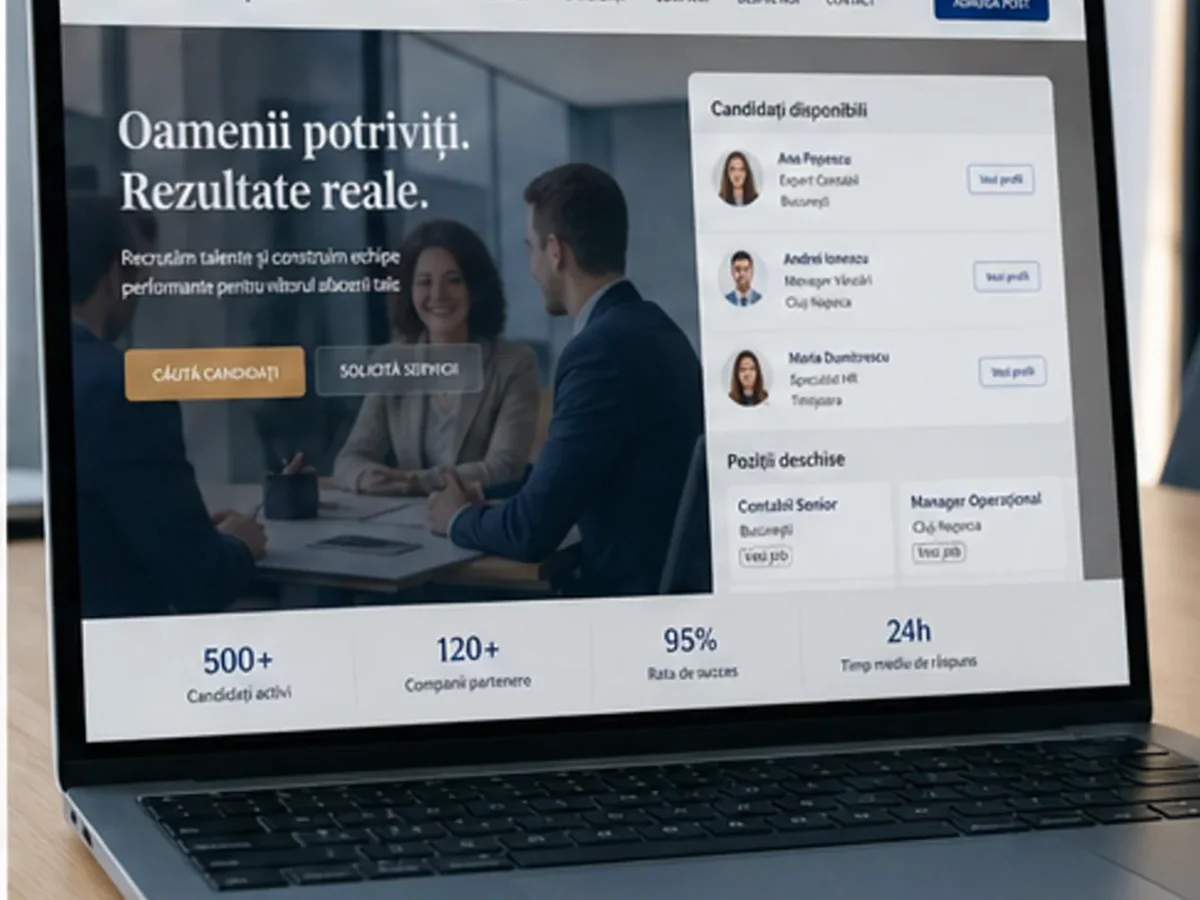 Site de încredere pentru resurse umane - model de site pentru firme de resurse umane - Creare site resurse umane