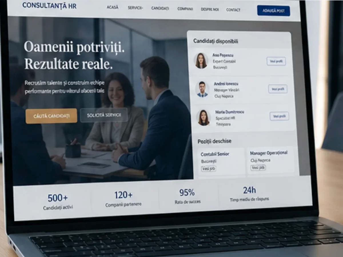 Site cu servicii pentru firme de resurse umane - model de site pentru firme de resurse umane - Creare site resurse umane