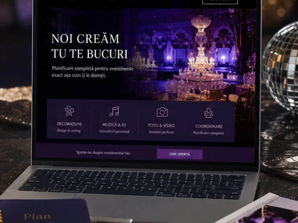 Organizare completă pentru petreceri - model de site pentru săli de evenimente - Creare site sală de evenimente