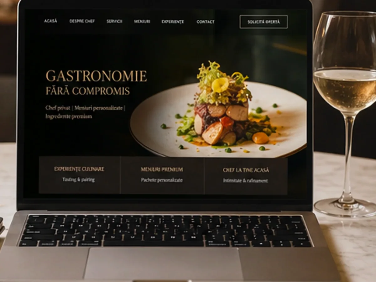 Evenimente cu meniu gourmet - model de site pentru săli de evenimente - Creare site sală de evenimente