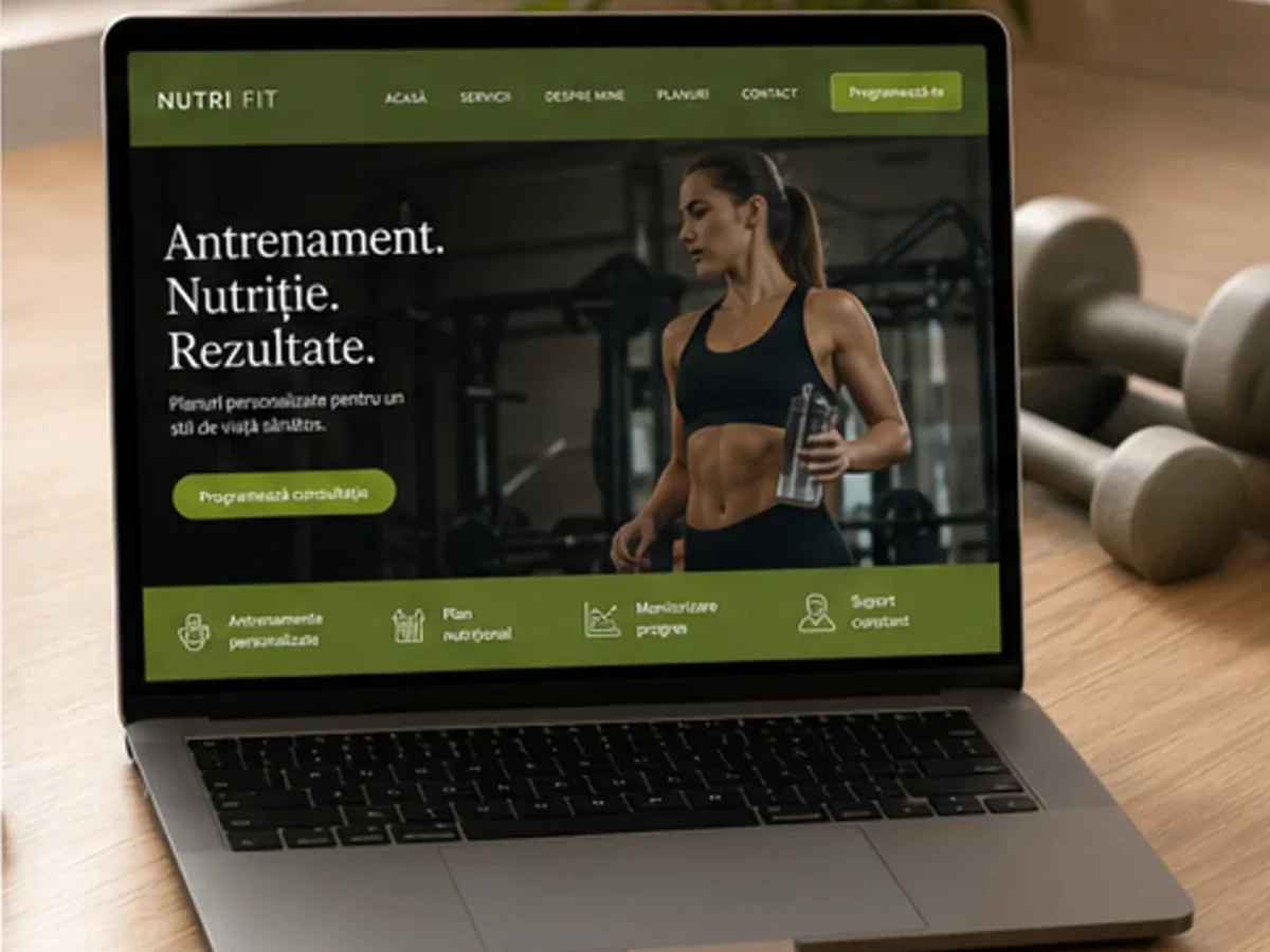model foto realist pentru Creare site sală fitness