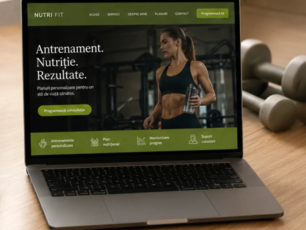 Site rapid pe mobil pentru sală fitness - model de site pentru săli de fitness - Creare site sală fitness
