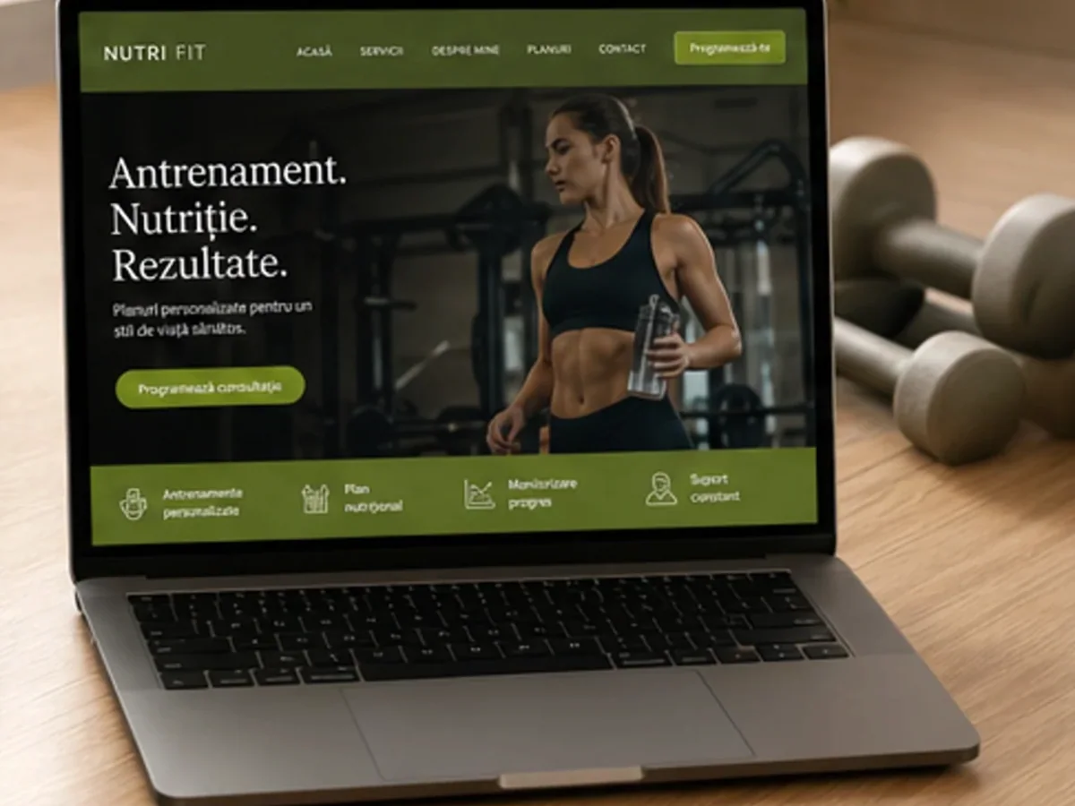 Site orientat spre programări și cereri pentru servicii - model de site pentru săli de fitness - Creare site sală fitness