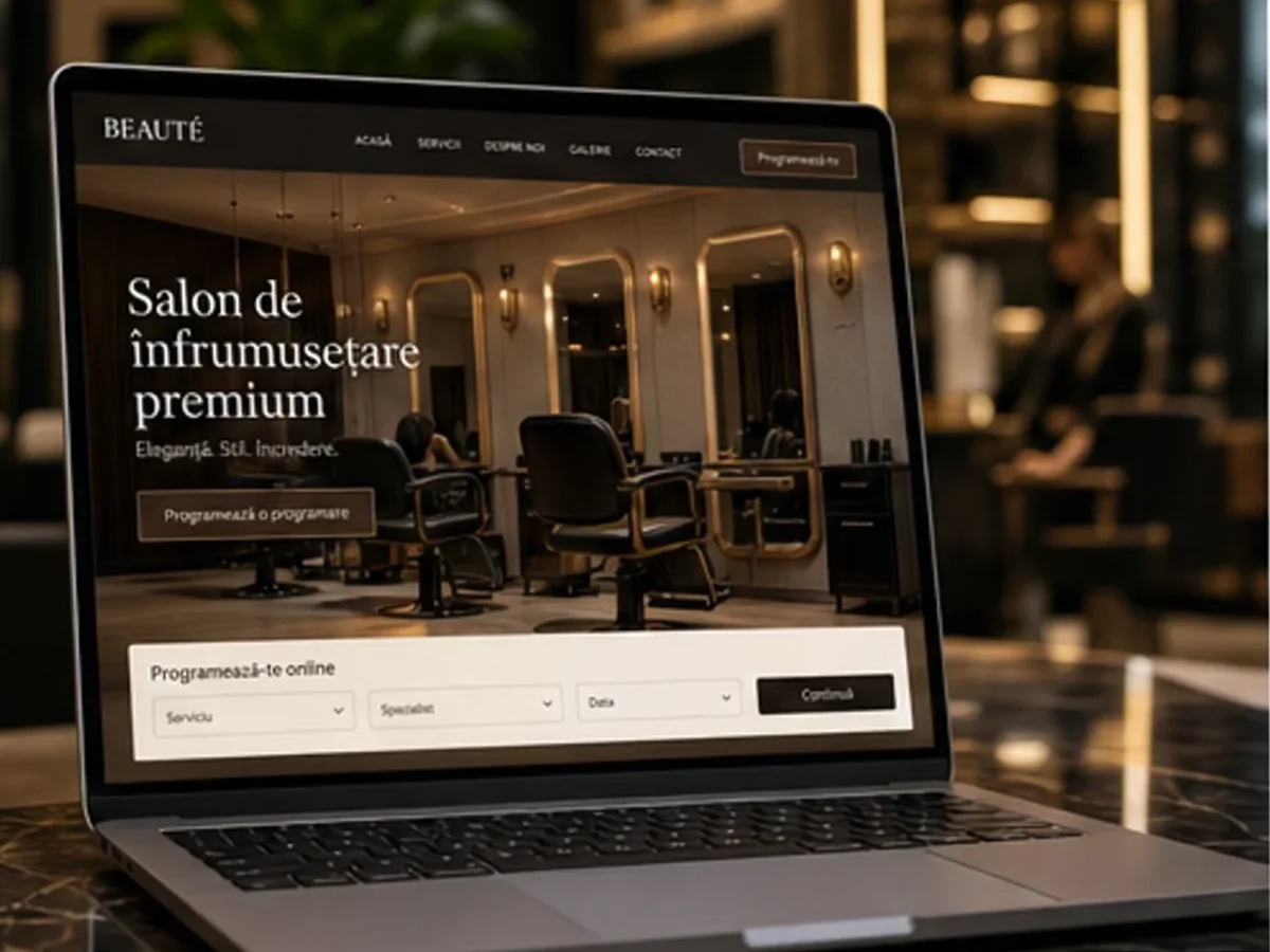 model foto realist pentru Creare site salon de înfrumusețare