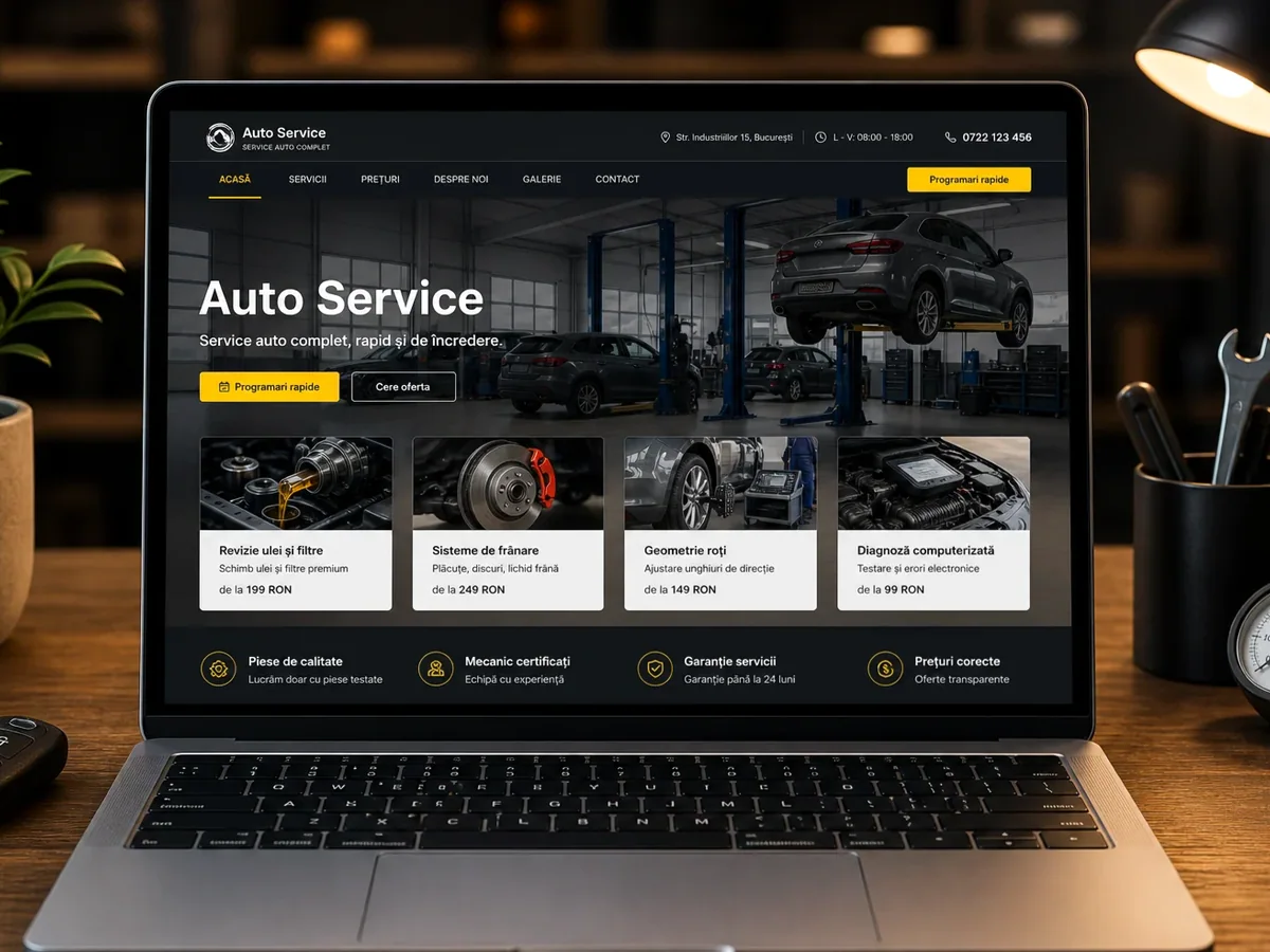 Site rapid pe mobil pentru școală de șoferi - model de site pentru școli de șoferi - Creare site școală de șoferi
