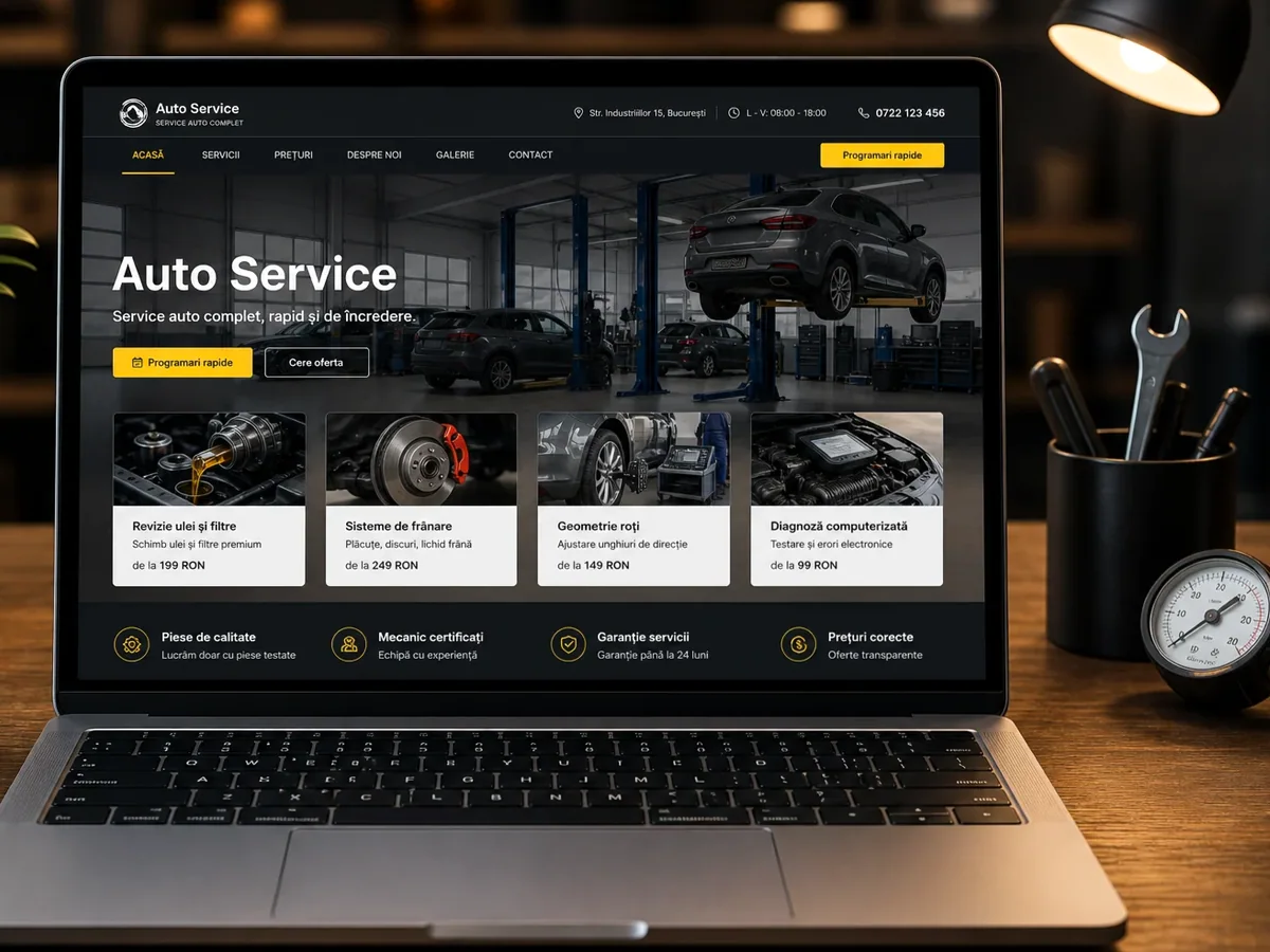 Site orientat spre apeluri, programări și cereri rapide - model de site pentru școli de șoferi - Creare site școală de șoferi