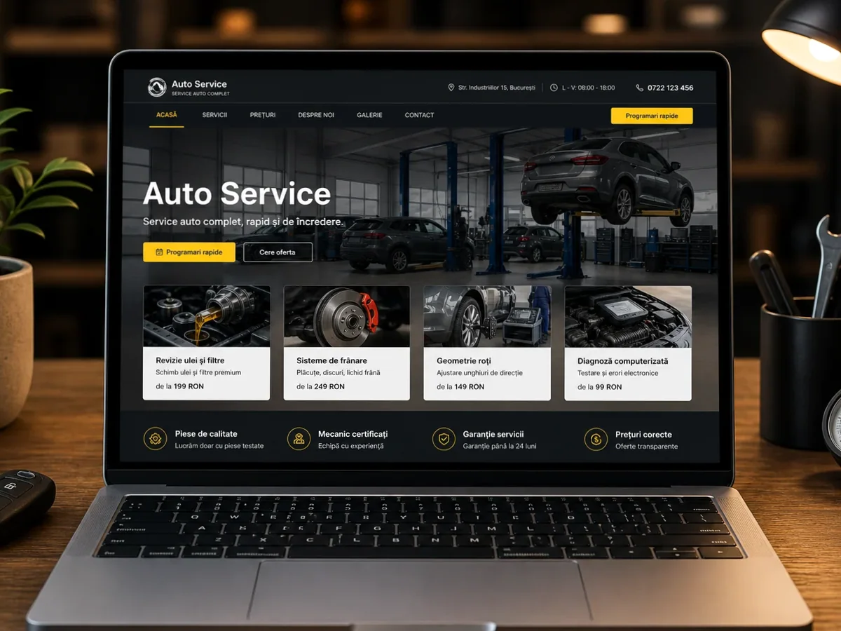 Site cu servicii pentru școli de șoferi - model de site pentru școli de șoferi - Creare site școală de șoferi