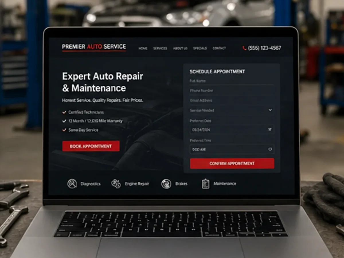 Site de încredere pentru service auto - model de site pentru service-uri auto - Creare site service auto