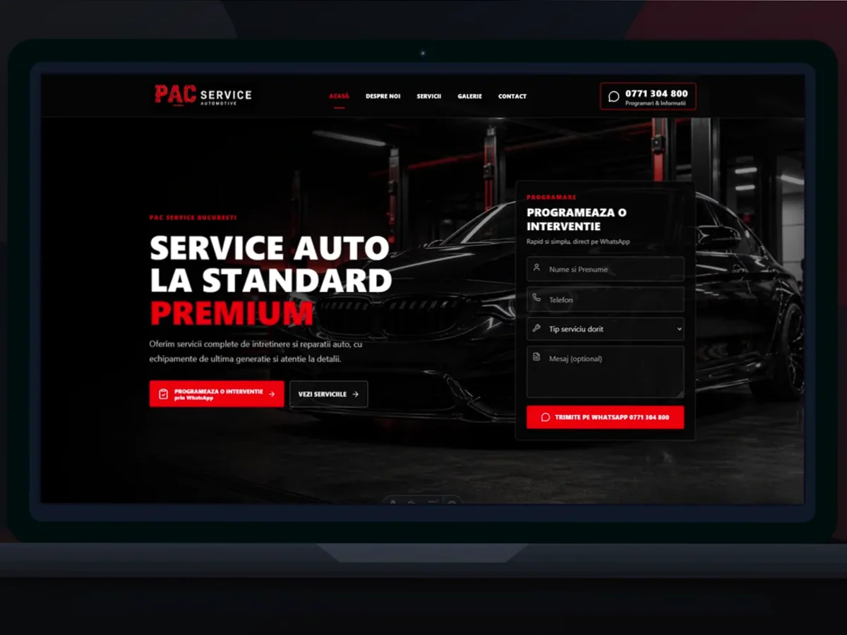 Site cu exemple pentru service-uri auto - model de site pentru service-uri auto - Creare site service auto