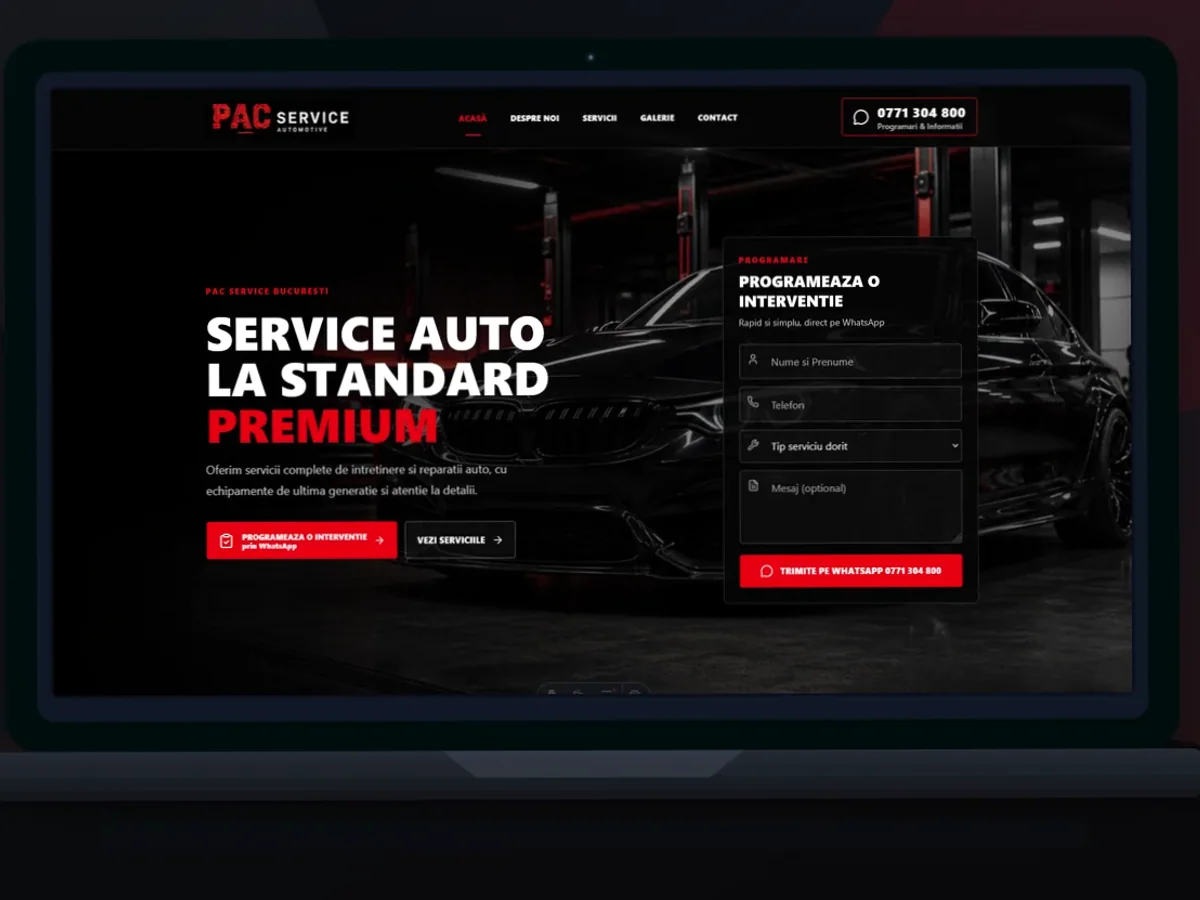 model foto realist pentru Creare site service auto