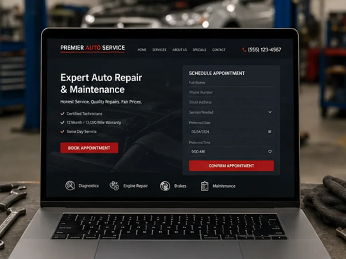 Site cu servicii pentru service-uri auto - model de site pentru service-uri auto - Creare site service auto