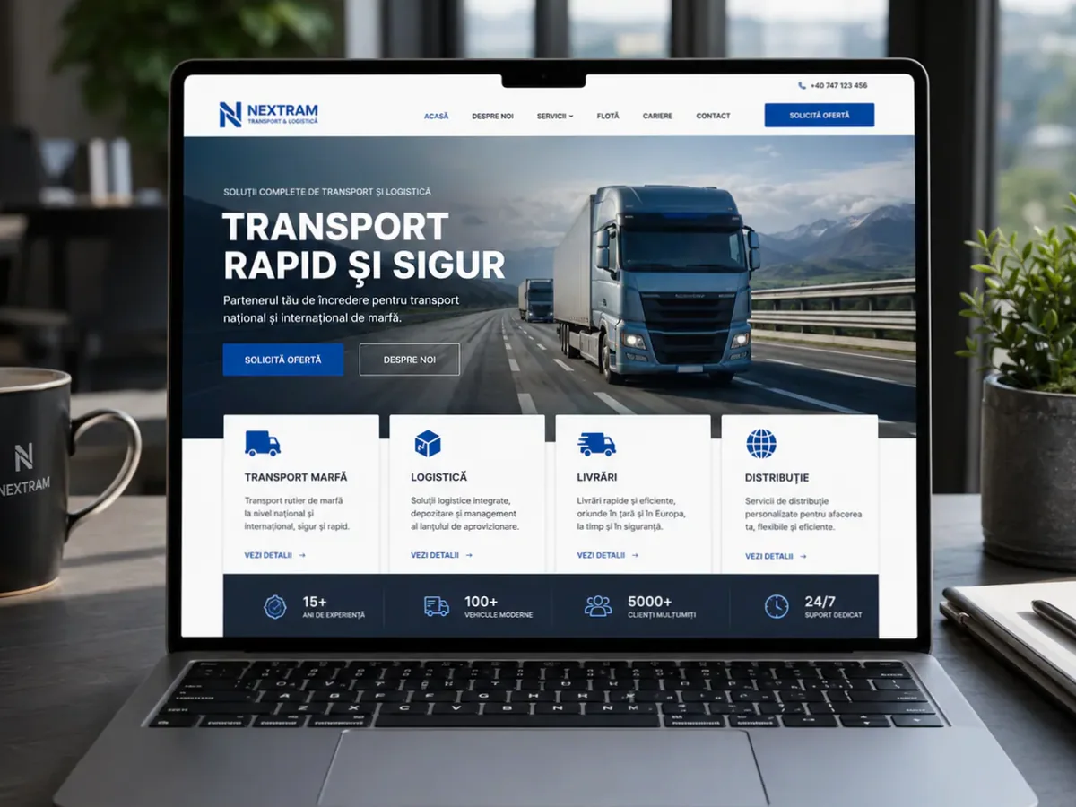 Site de încredere pentru service camioane - model de site pentru service-uri pentru camioane - Creare site service camioane